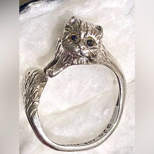 Sterling silver kitty ring